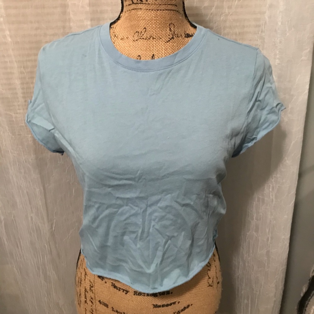 Light blue crop top